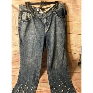 Ladies, pearl and‎ rhinestone bottom jeans